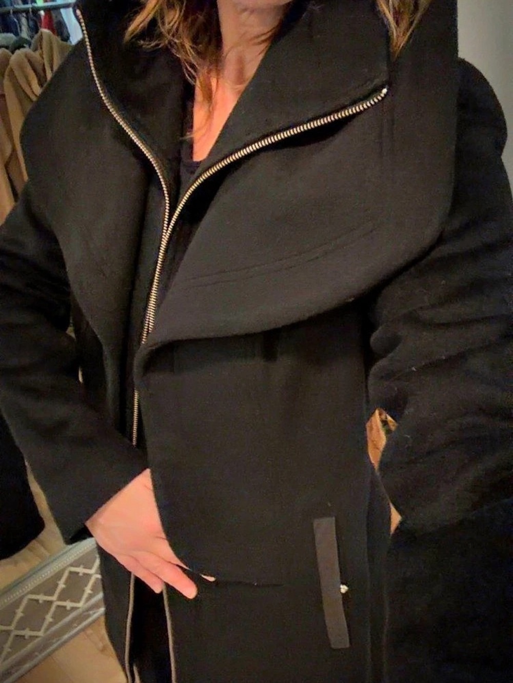 Soia & Kyo Black Wool Blend Coat Like New